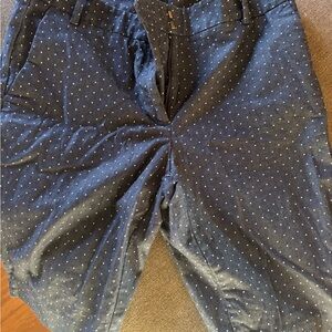 Ann Taylor Dark Blue Bermuda shorts with White Dots